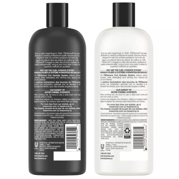 TRESemmé flawless Curls Shampoo and Conditioner Set Curly Hair Products with Coconut Oil Leaves Curls Defined Sulfate Free Frizz Free 28 Fl Oz Ea - Image 3