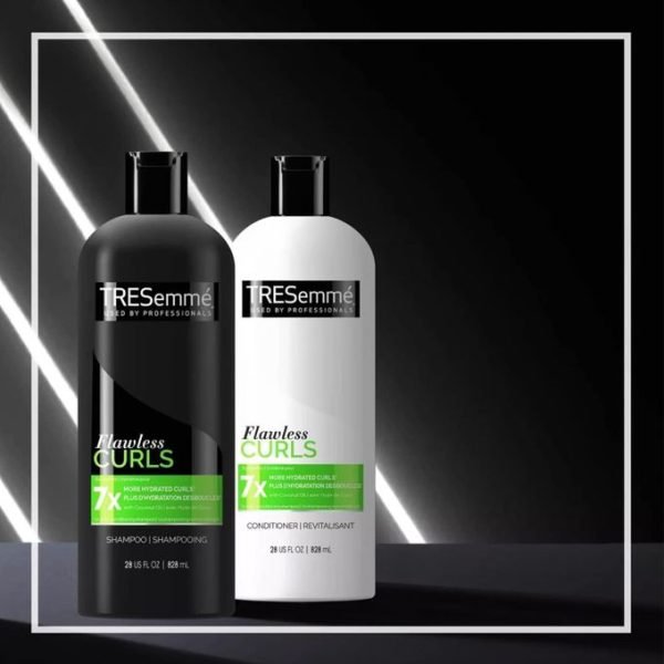 TRESemmé flawless Curls Shampoo and Conditioner Set Curly Hair Products with Coconut Oil Leaves Curls Defined Sulfate Free Frizz Free 28 Fl Oz Ea - Image 5