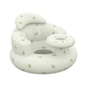 Premium Inflatable Baby Floor Seat with Removable Tulip Tray & Built-in Air Pump – Soft, Safe & Portable Blow Up Chair for Infants 3 Months+ (Pink/Blue) – Ideal for Playtime, Feeding & Relaxation" (Note: Added descriptors like "Premium," "Soft, S