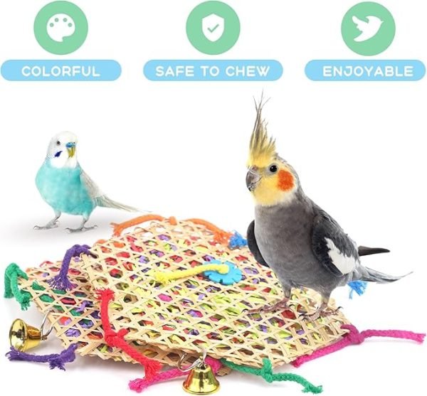 Bird Parrot Toys，2 Pack Bird Hanging Foraging Shredder Toys for Small Medium Small Bird Conure Cockatiel Parrotlet Lovebird Budgie - Image 5